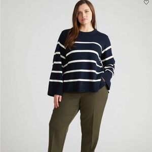 Universal Standard Bardot Wide Sleeve Cotton Sweater M/18-20